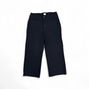 A New Day Black Wide Leg Cropped Pants Size 12 Large High Waist Stretch